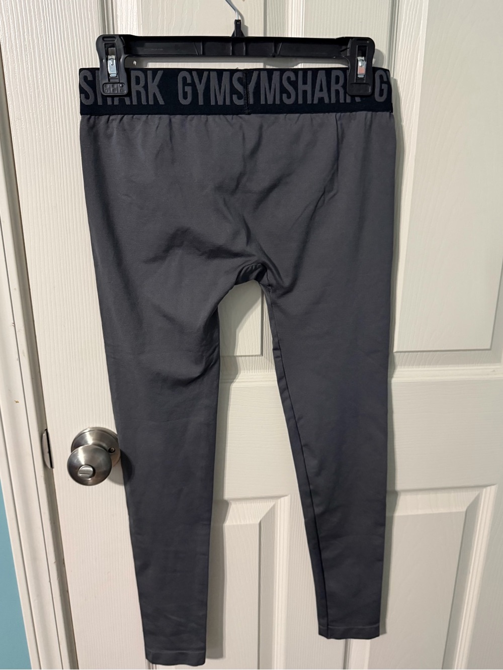 Gymshark Women’s Charcoal Gray and Performance Leggings. Two pairs size small.